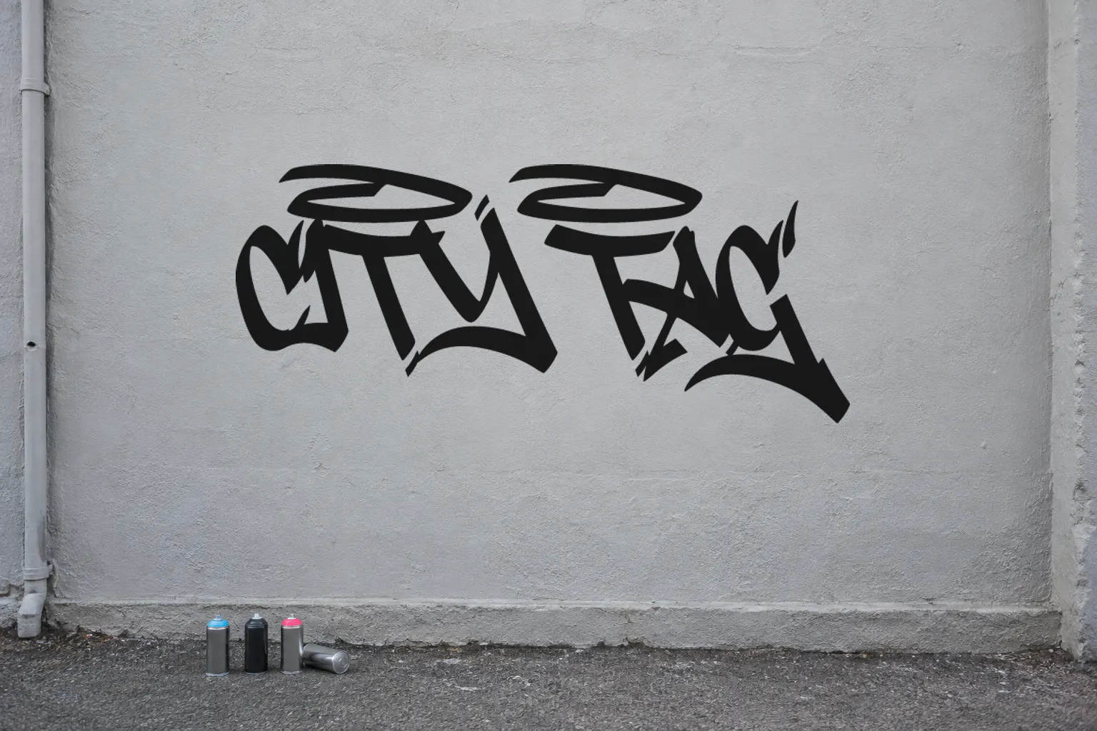 Another Tag font on an alley wall tagged CITY TAG