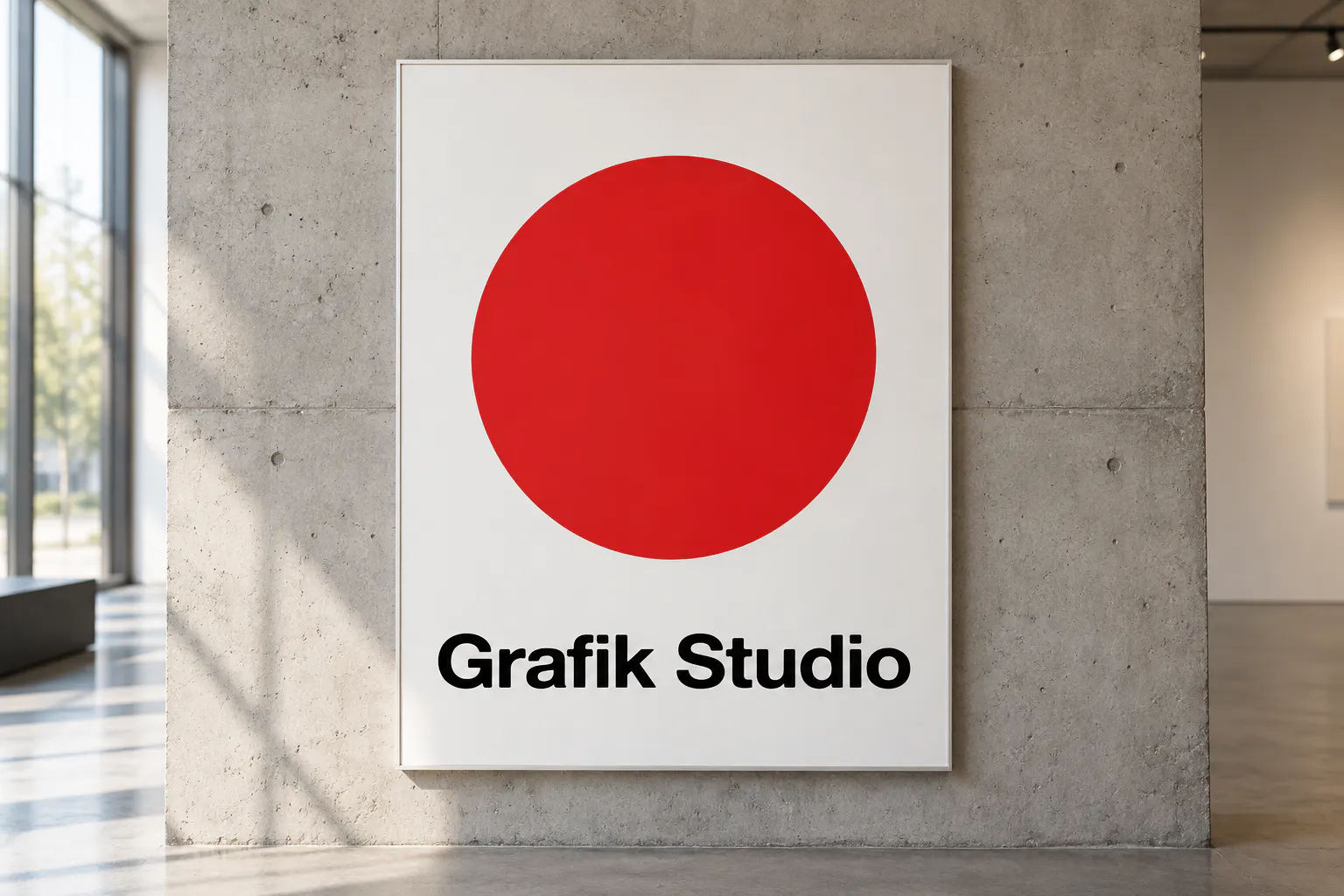 Alte Haas Grotesk font on a gallery poster reading Grafik Studio