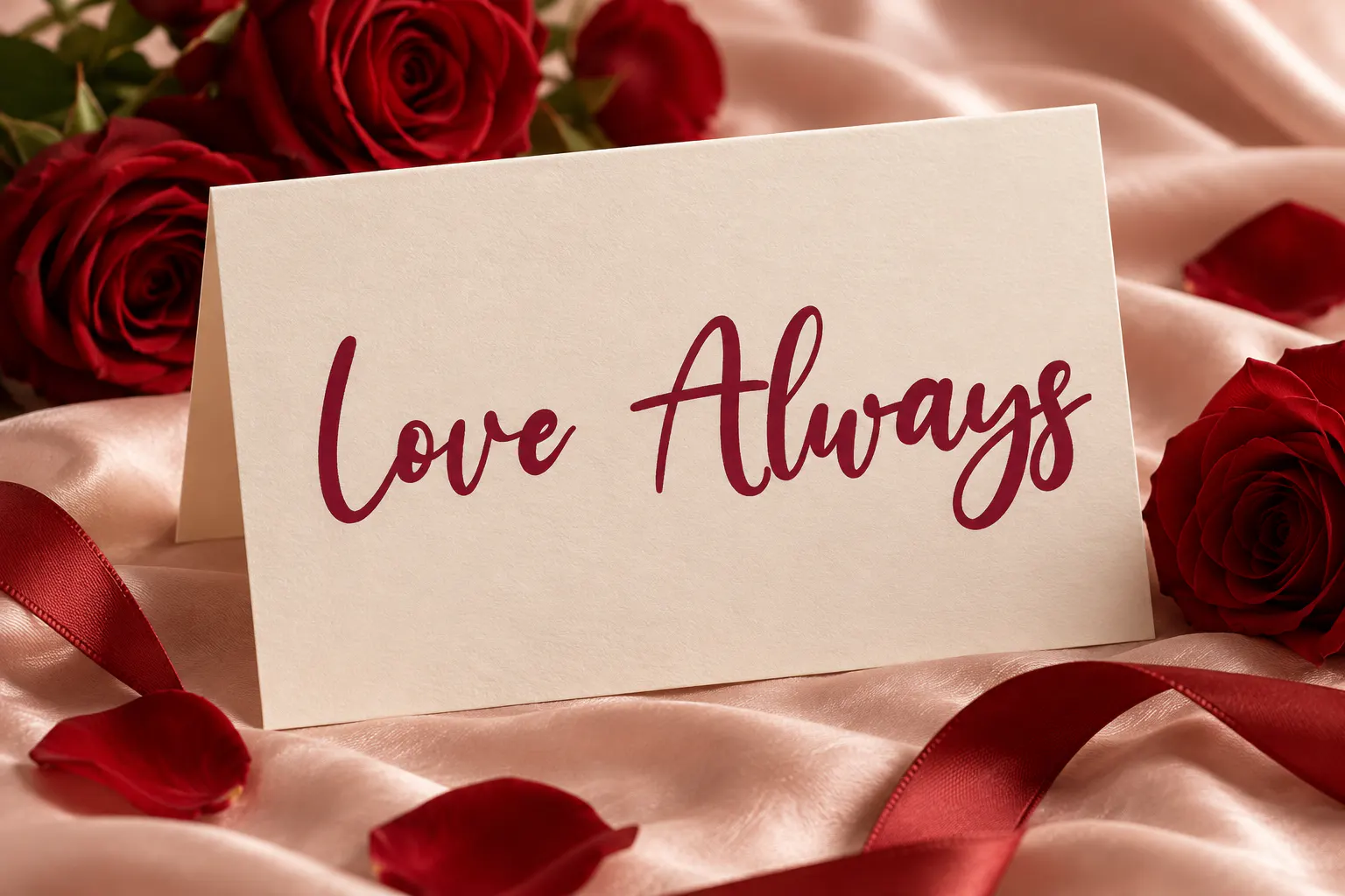 Ammanda font on a greeting card reading Love Always