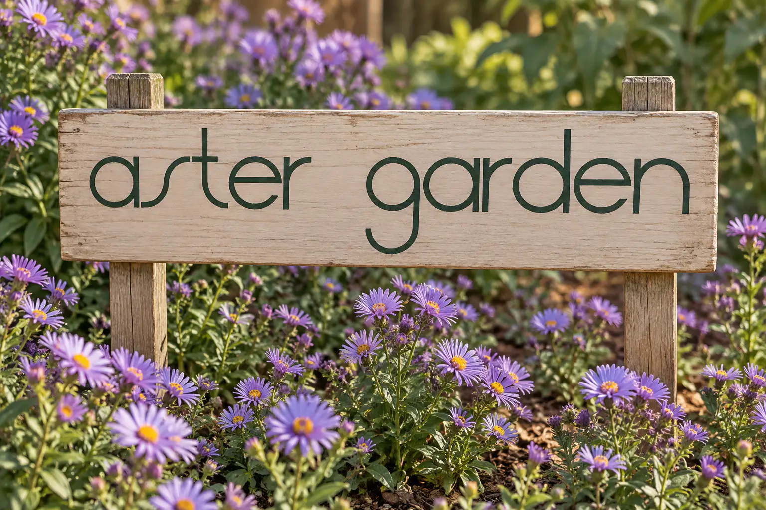 Aster font on a garden sign