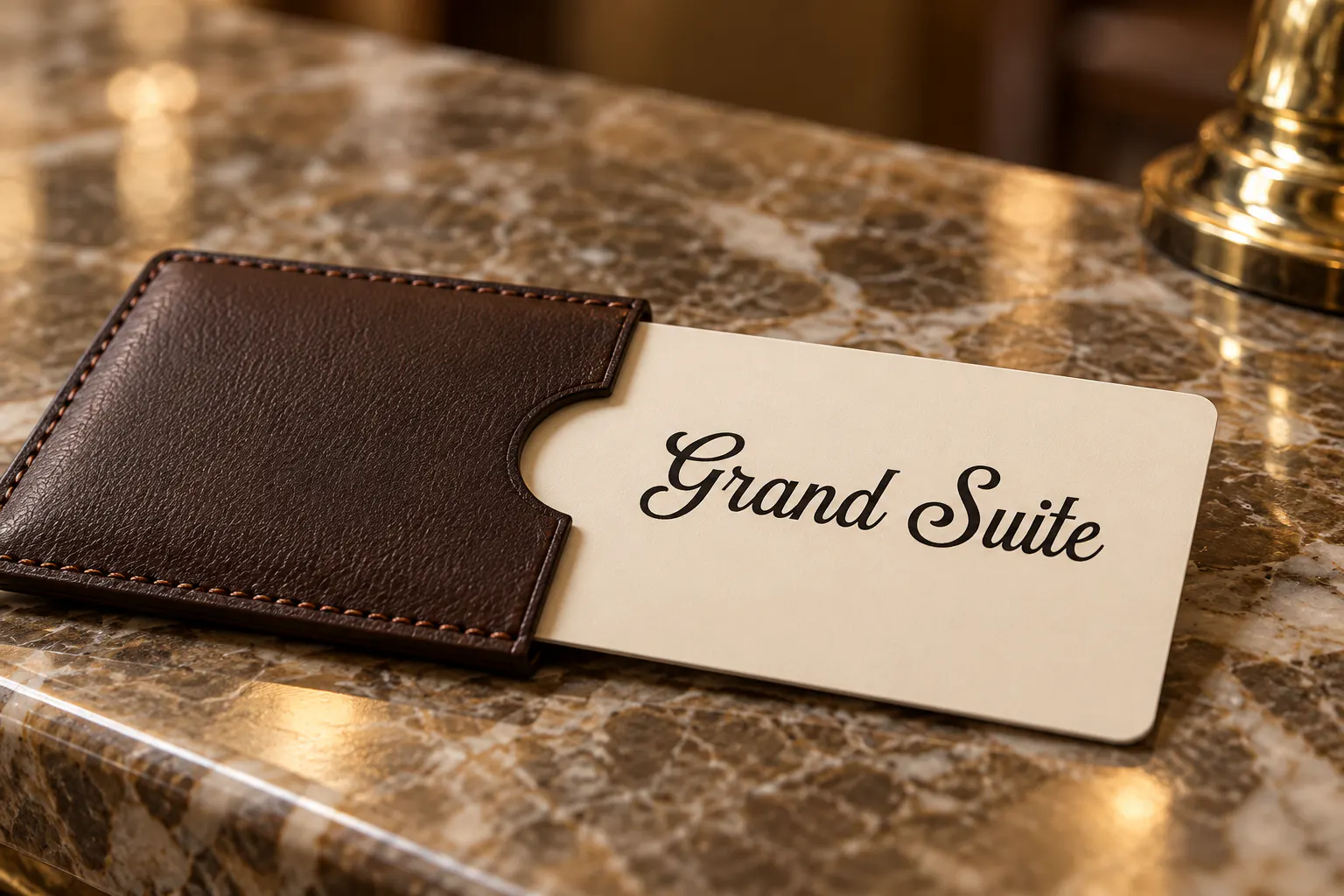 Avermont House font on a boutique hotel key card reading Grand Suite