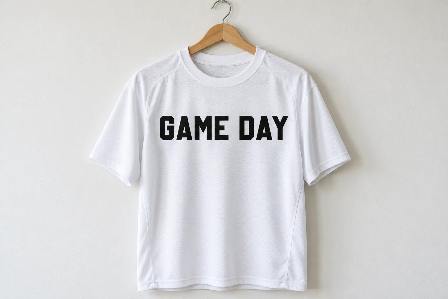 Basketball font on a sports jersey reading GAME DAY