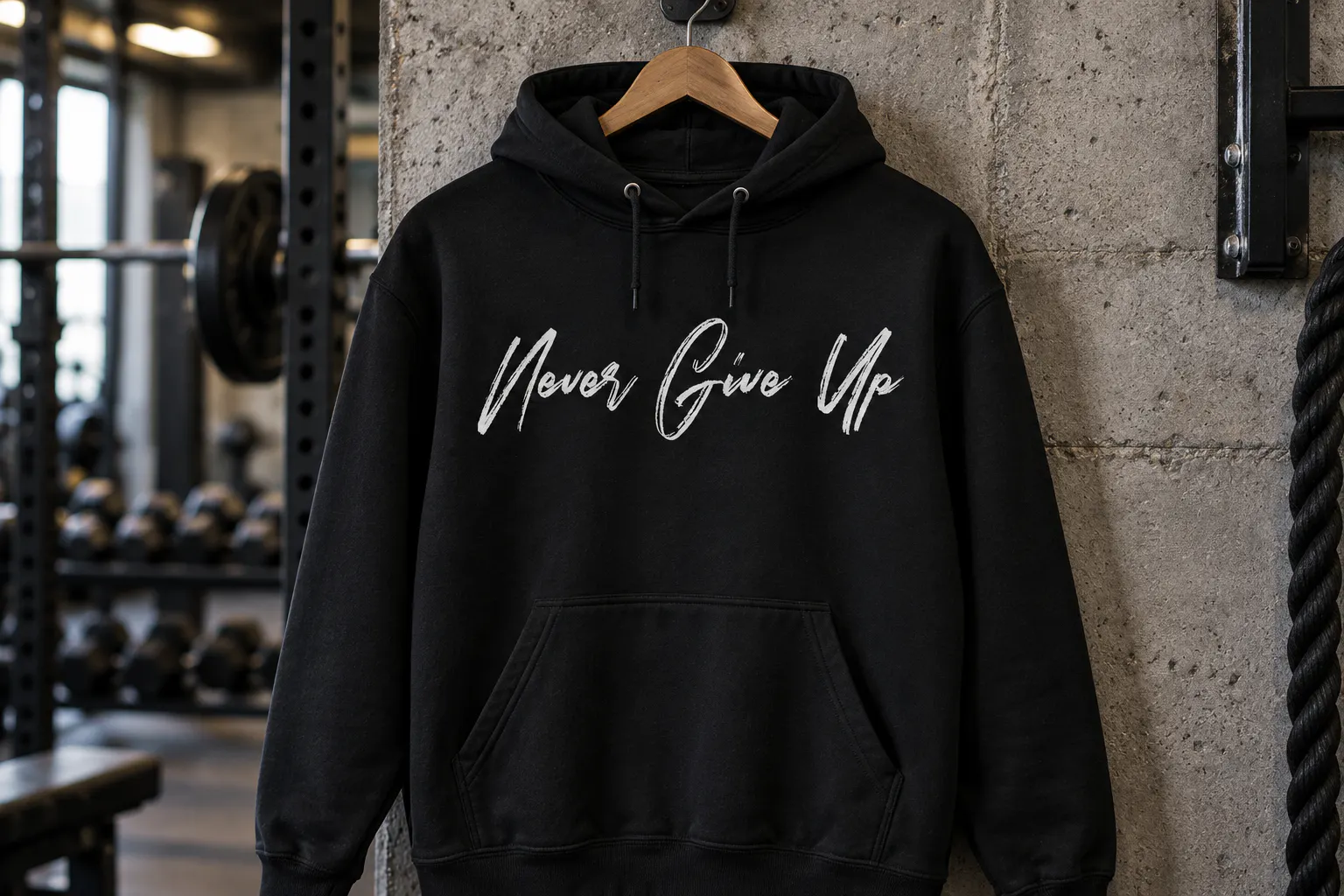 Bestro font on a black hoodie