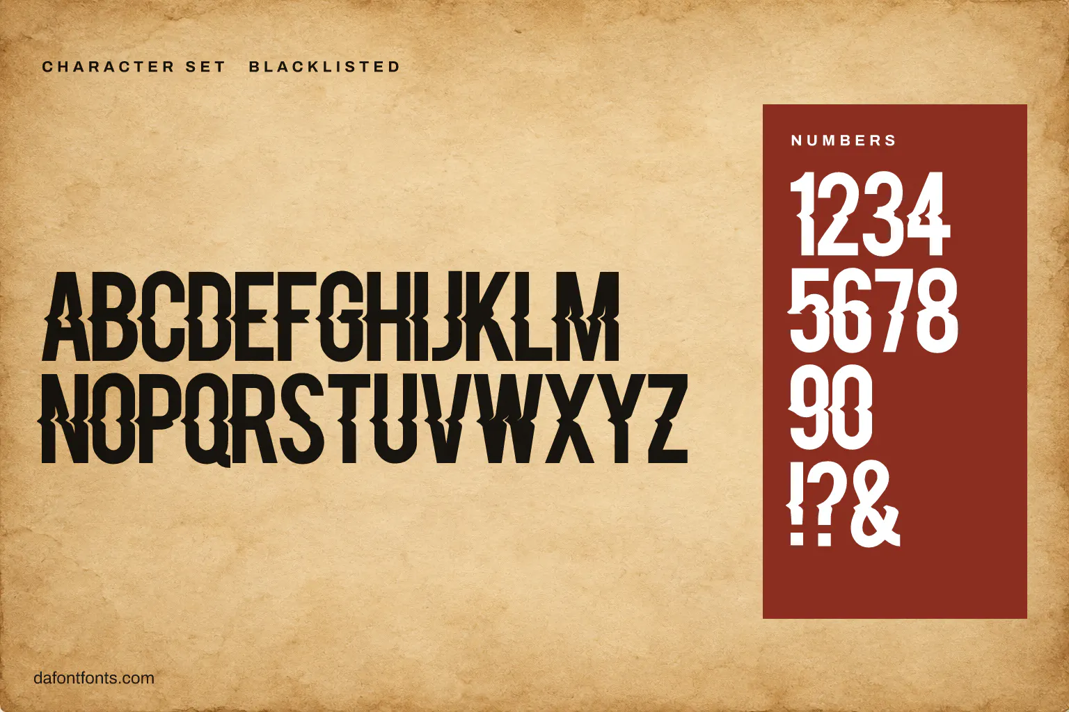 Blacklisted character set: capitals, numbers and ! ? &