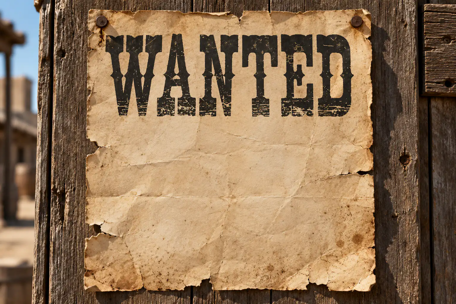 Cowboy Movie font on an old west poster reading WANTED