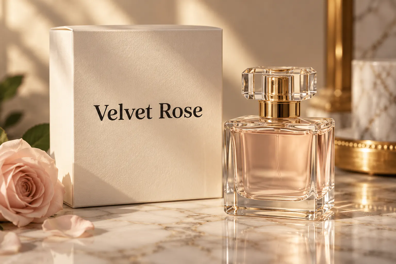 Duhai font on a perfume box