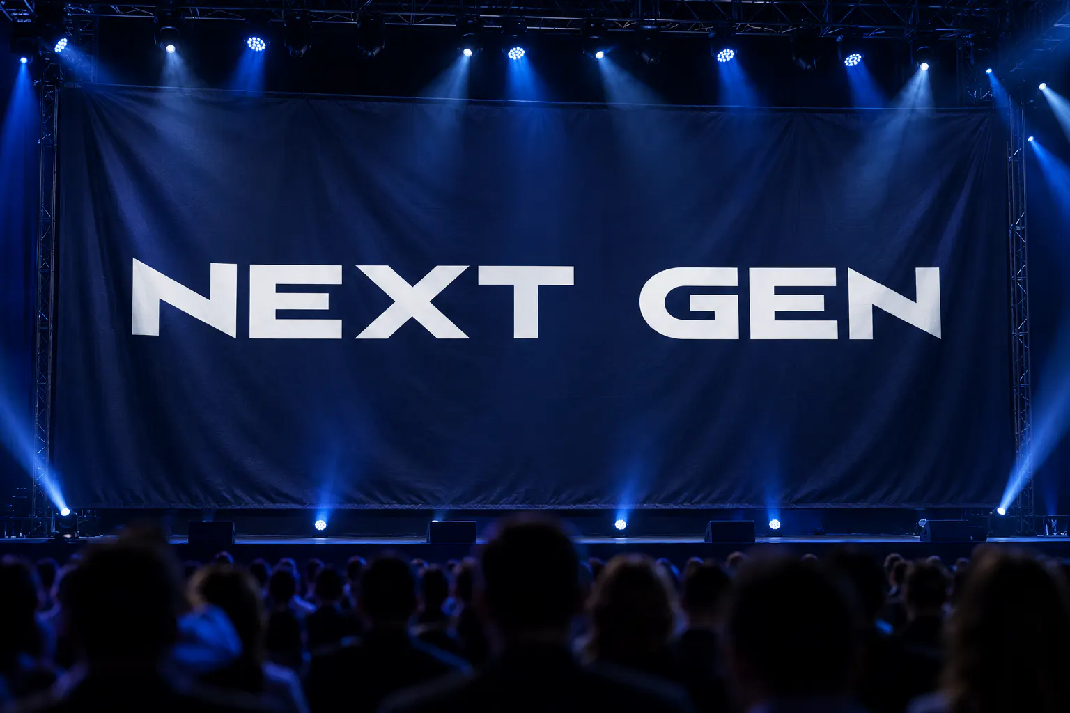 Elasis font on a tech launch banner