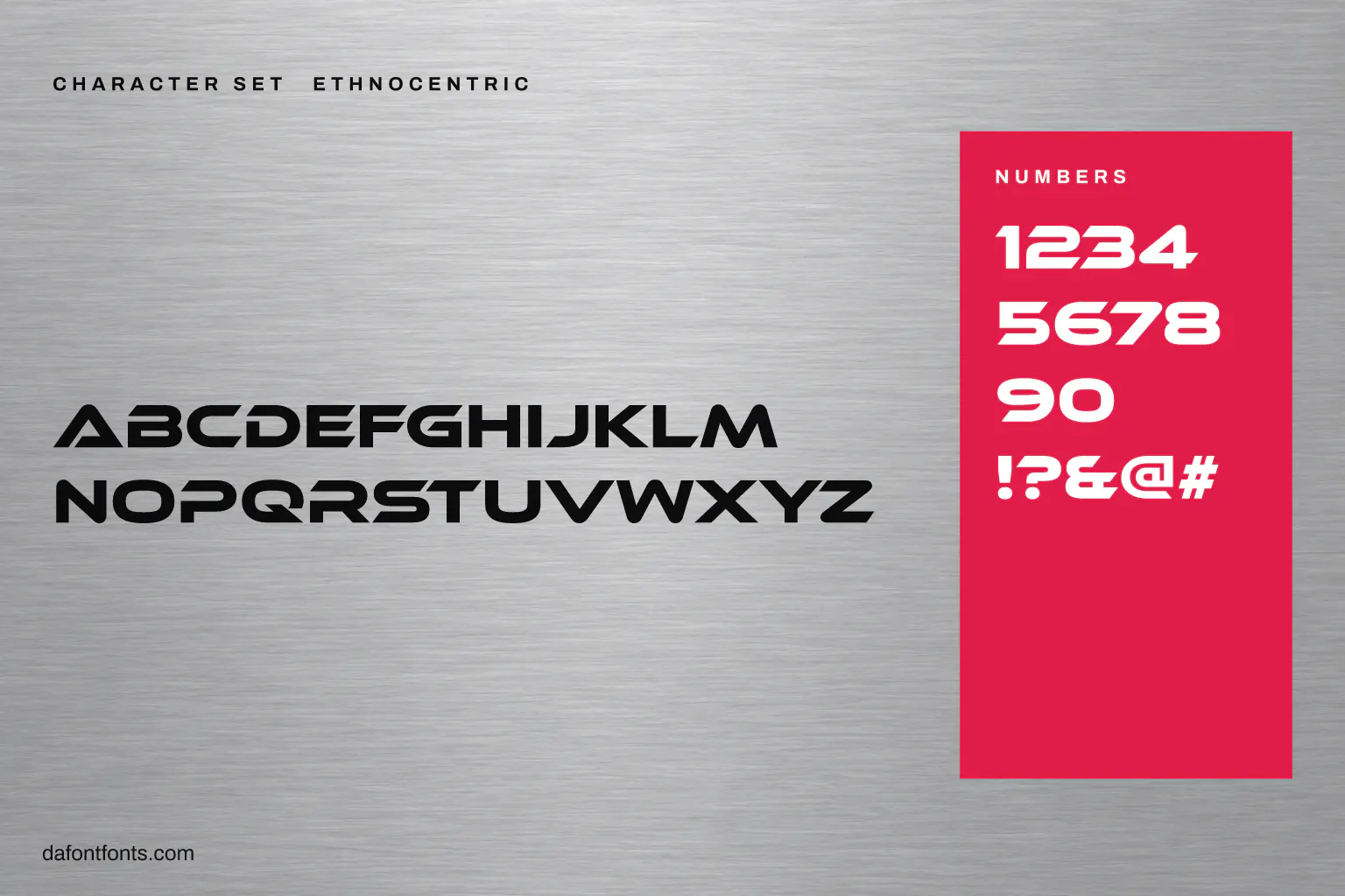 Ethnocentric character set: capitals, numbers and symbols (lowercase keys type capitals)