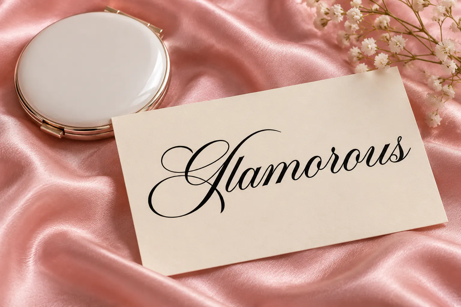 Glamour font on a gift card reading Glamorous
