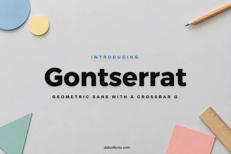 Gontserrat font poster: black geometric sans on a clean minimal background