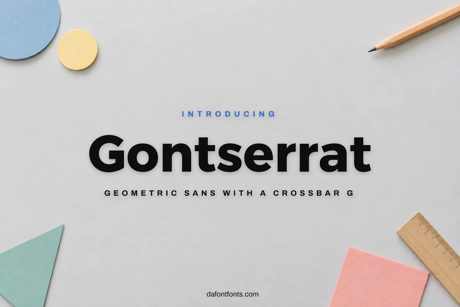 Gontserrat font poster: black geometric sans on a clean minimal background