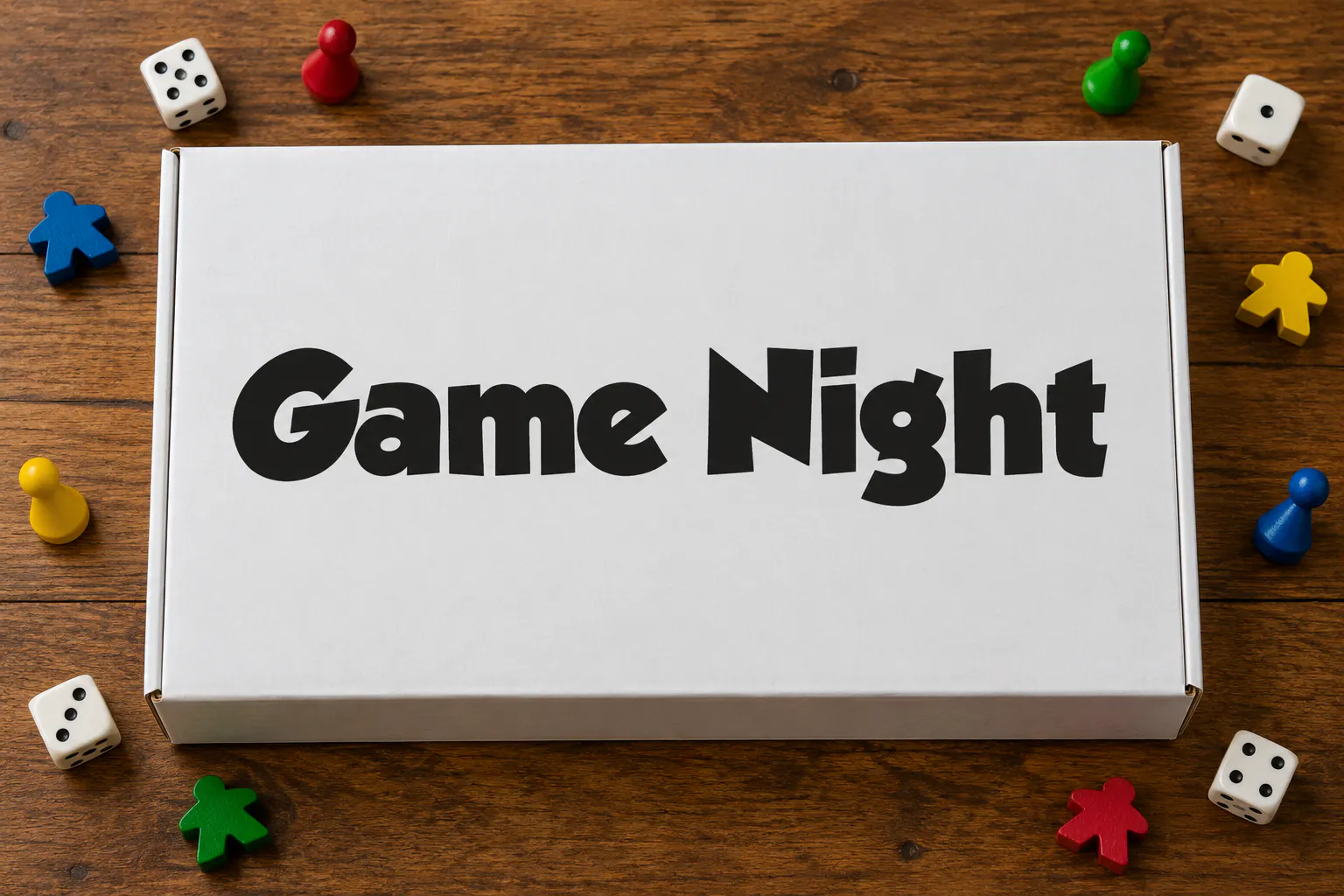 Grobold font on a board-game box lid reading Game Night