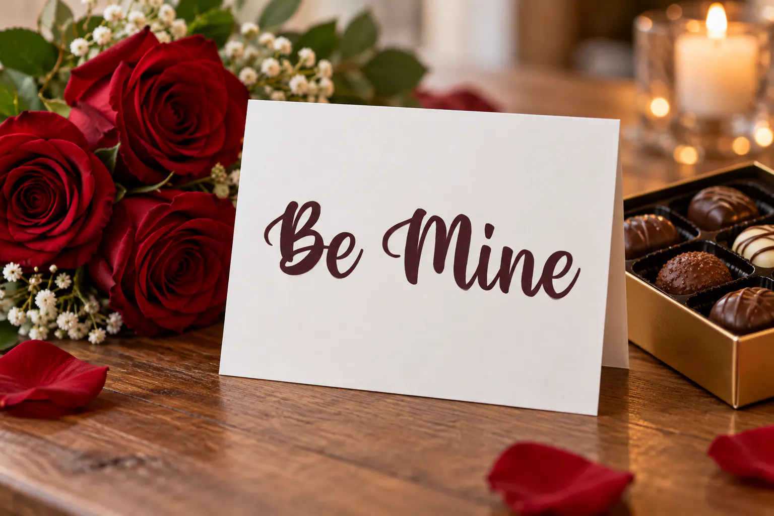 Hello Valentica font on a greeting card reading Be Mine