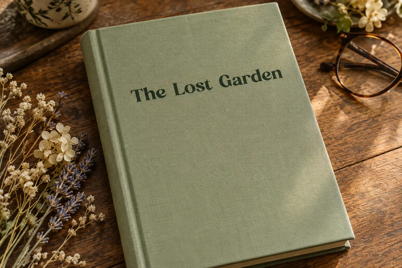 Histore Magica font on a book cover reading The Lost Garden