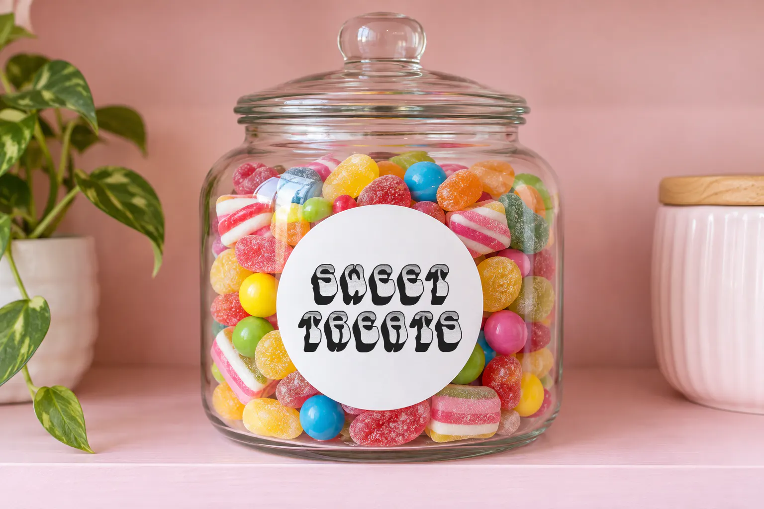 Honey Bunny font on a candy jar label