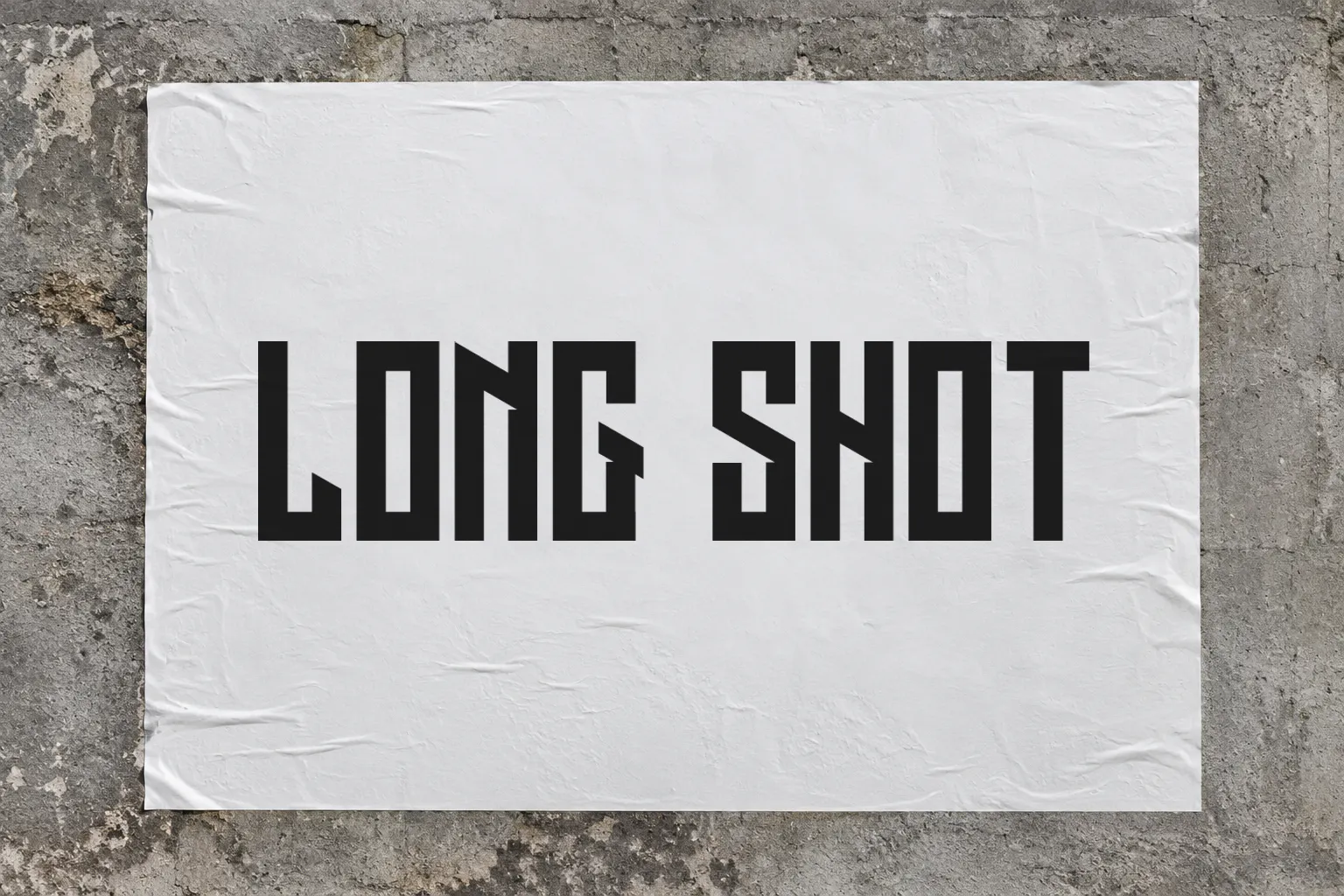 Long Shot font on a wall poster reading LONG SHOT