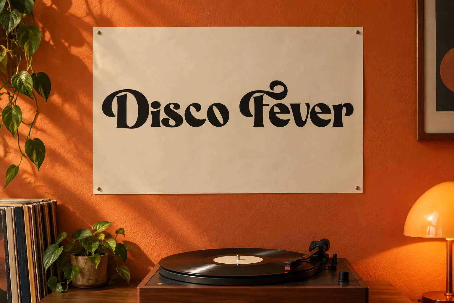 Magic Retro font on a poster reading Disco Fever
