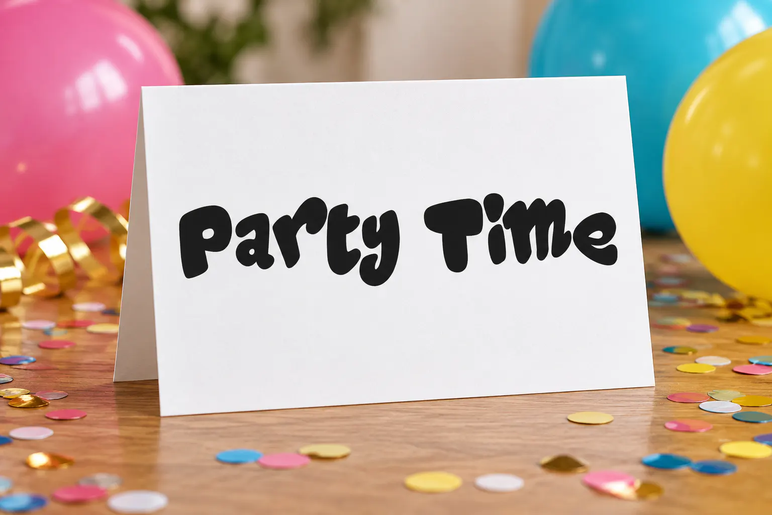 Magic Sound font on a party invitation reading Party Time