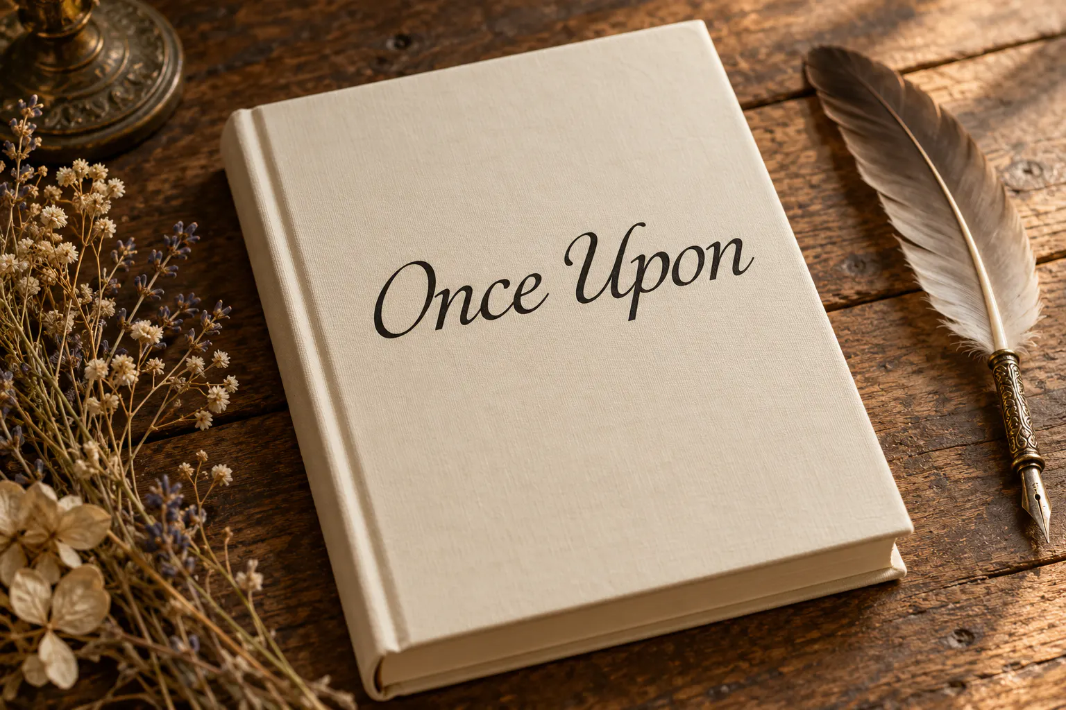Miracle History font on a book cover reading Once Upon