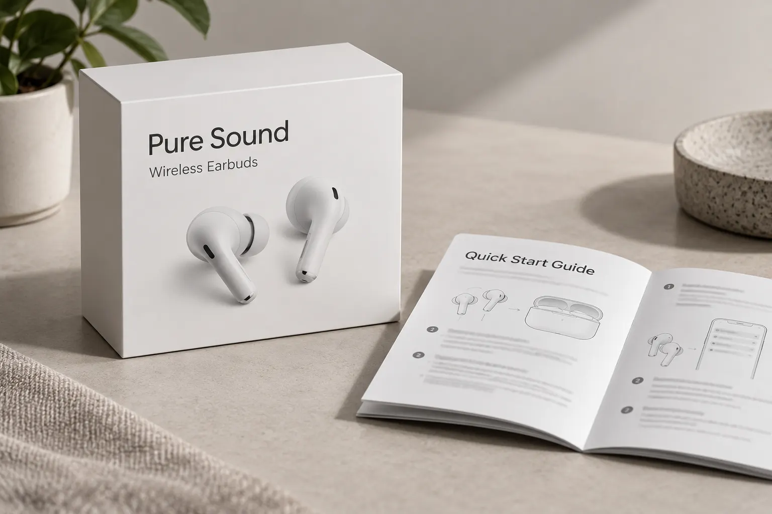Myriad Pro style type on a product box and a user manual