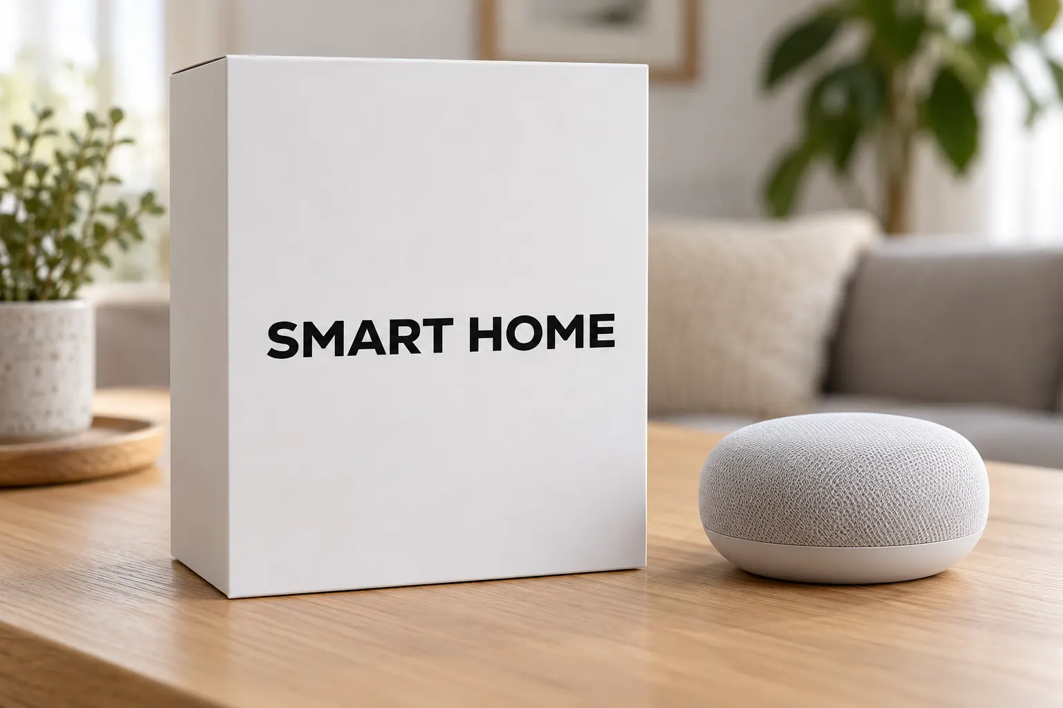 Nexa font on a tech product box reading SMART HOME