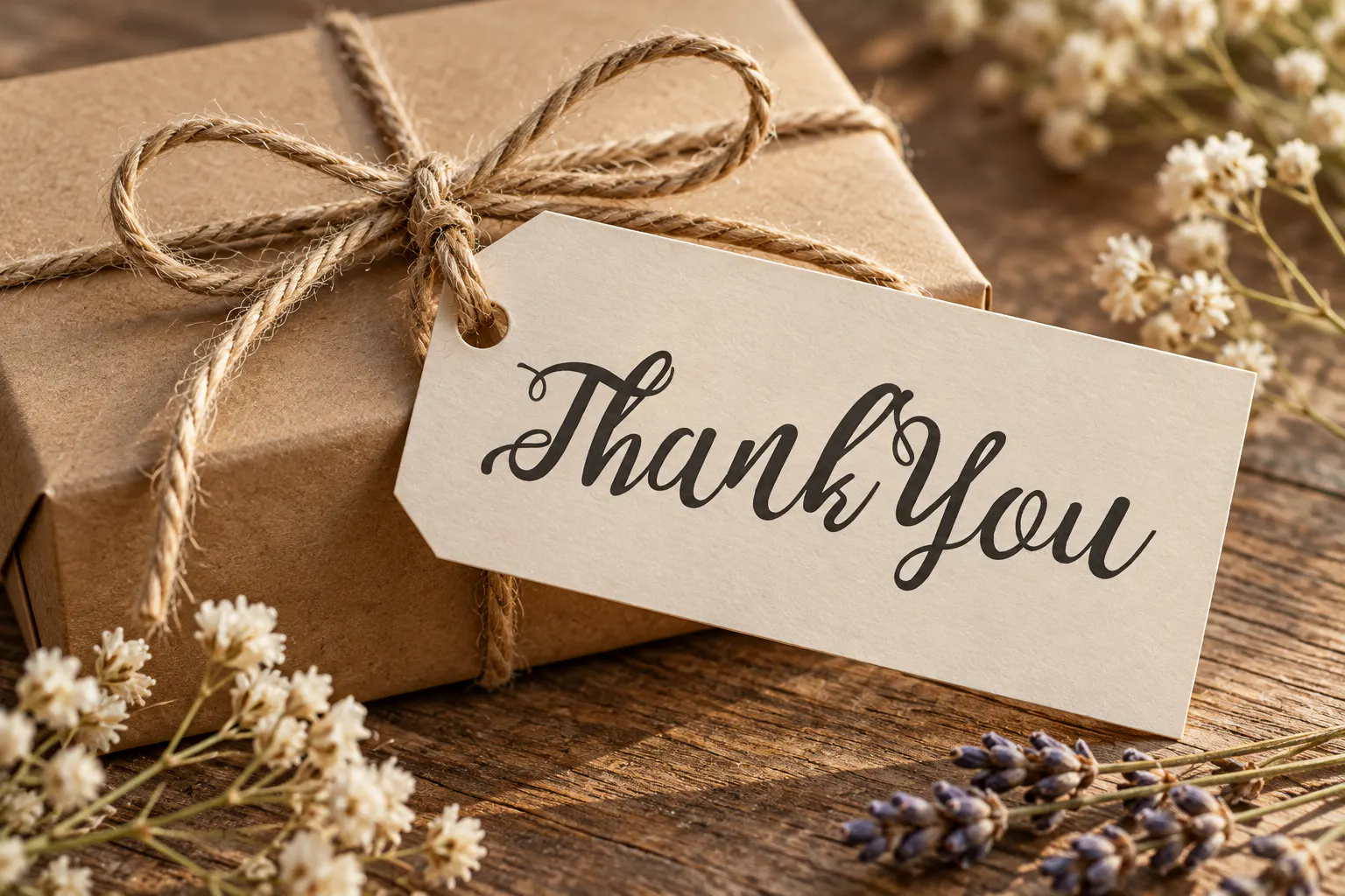 Noelan font on a thank-you card reading Thank You