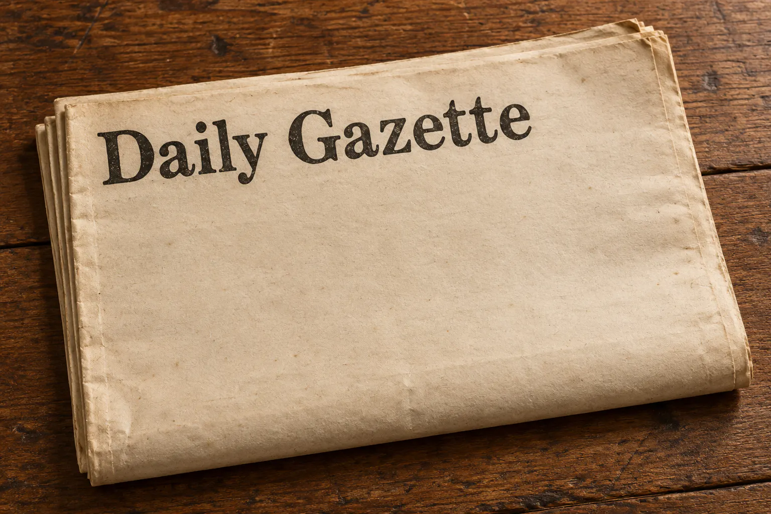 Old Newspaper Types font on a vintage newspaper masthead reading Daily Gazette