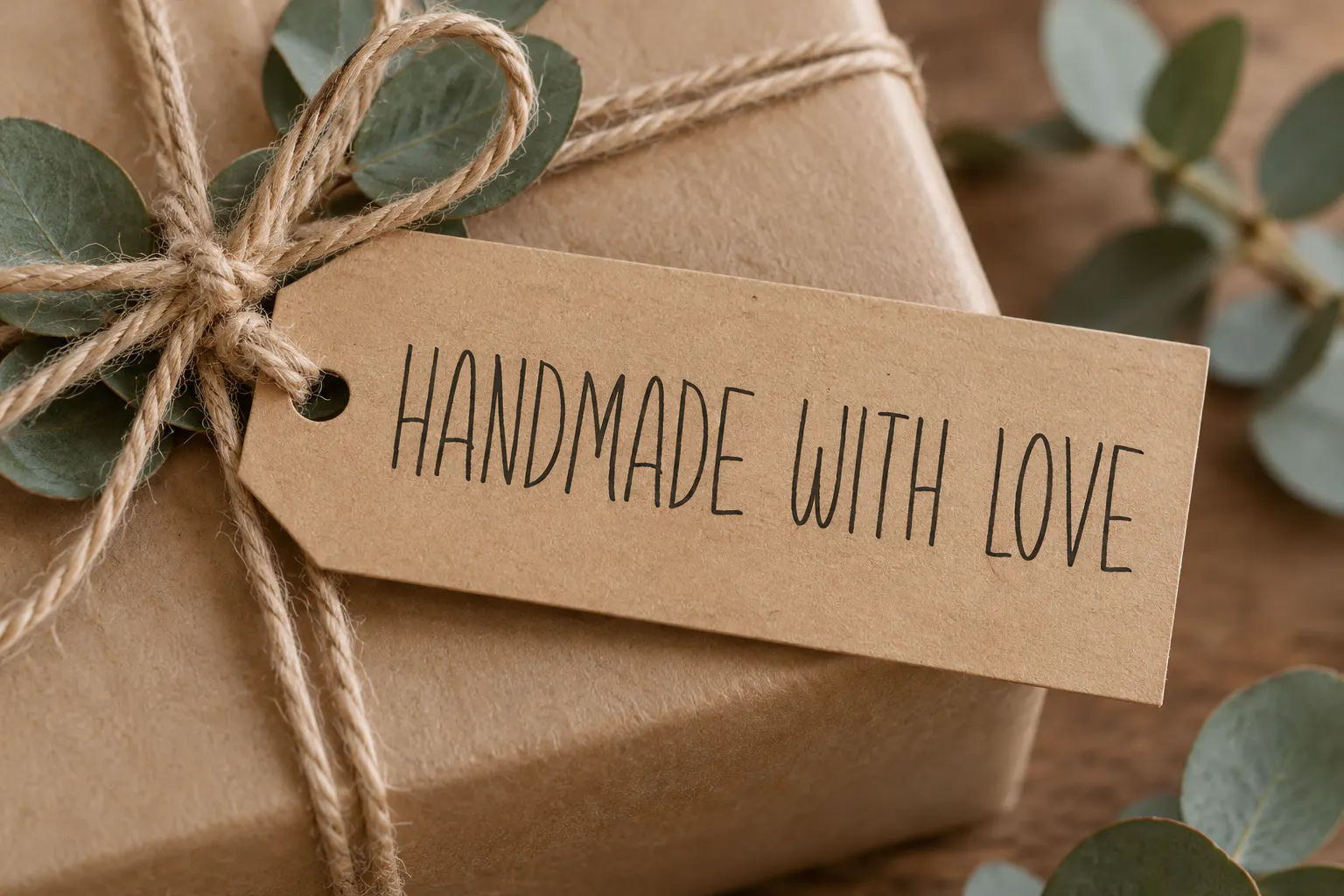 Precious Way font on a kraft paper gift tag