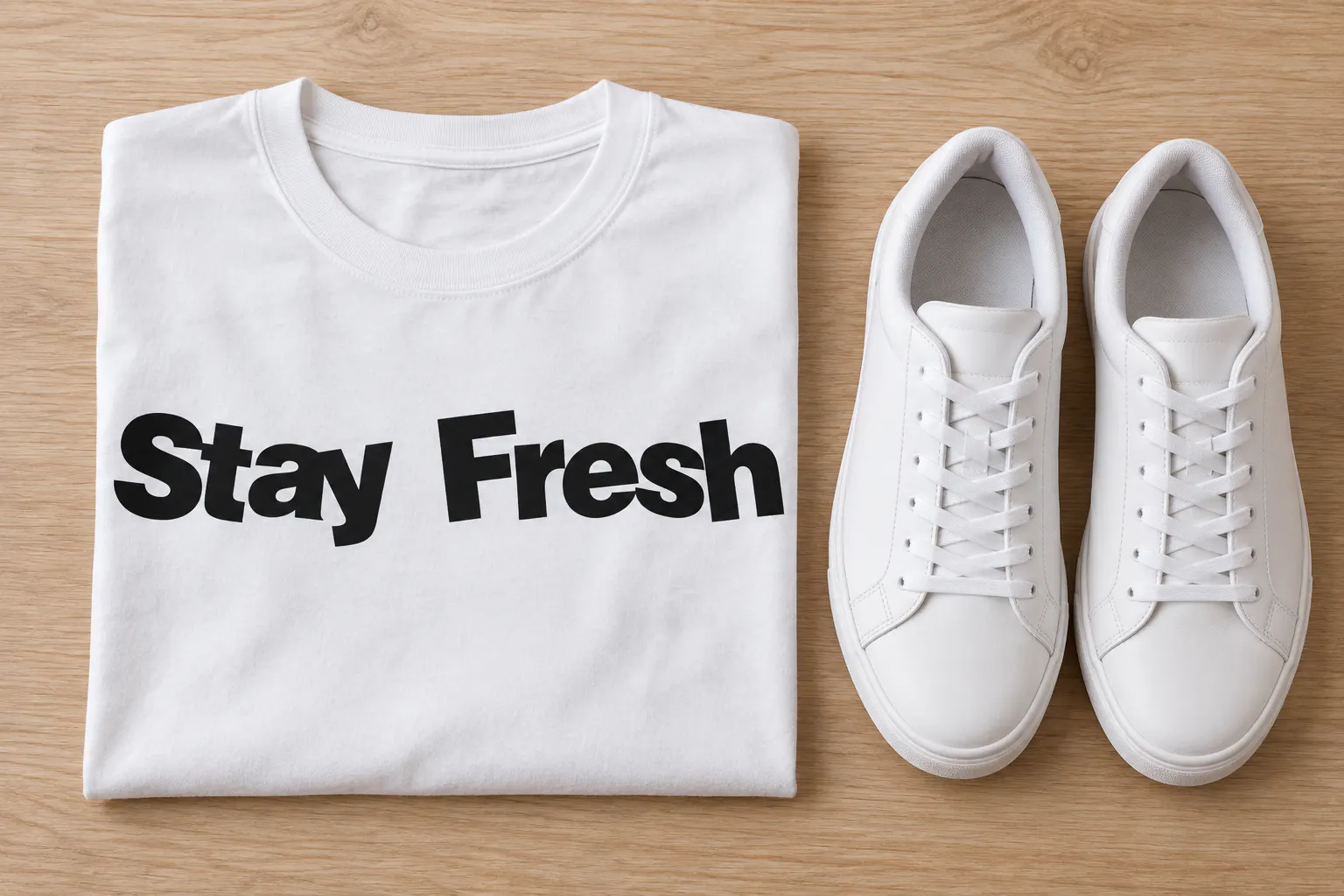 Soopafresh font on a white t-shirt reading Stay Fresh