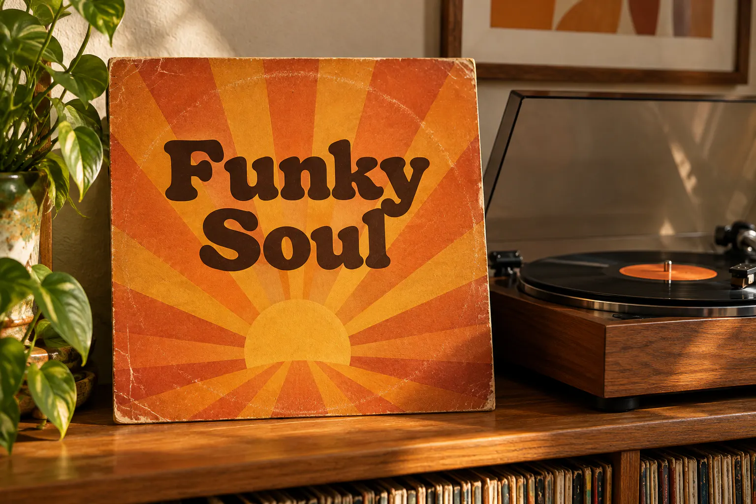 Sorean font on a vinyl record sleeve reading Funky Soul