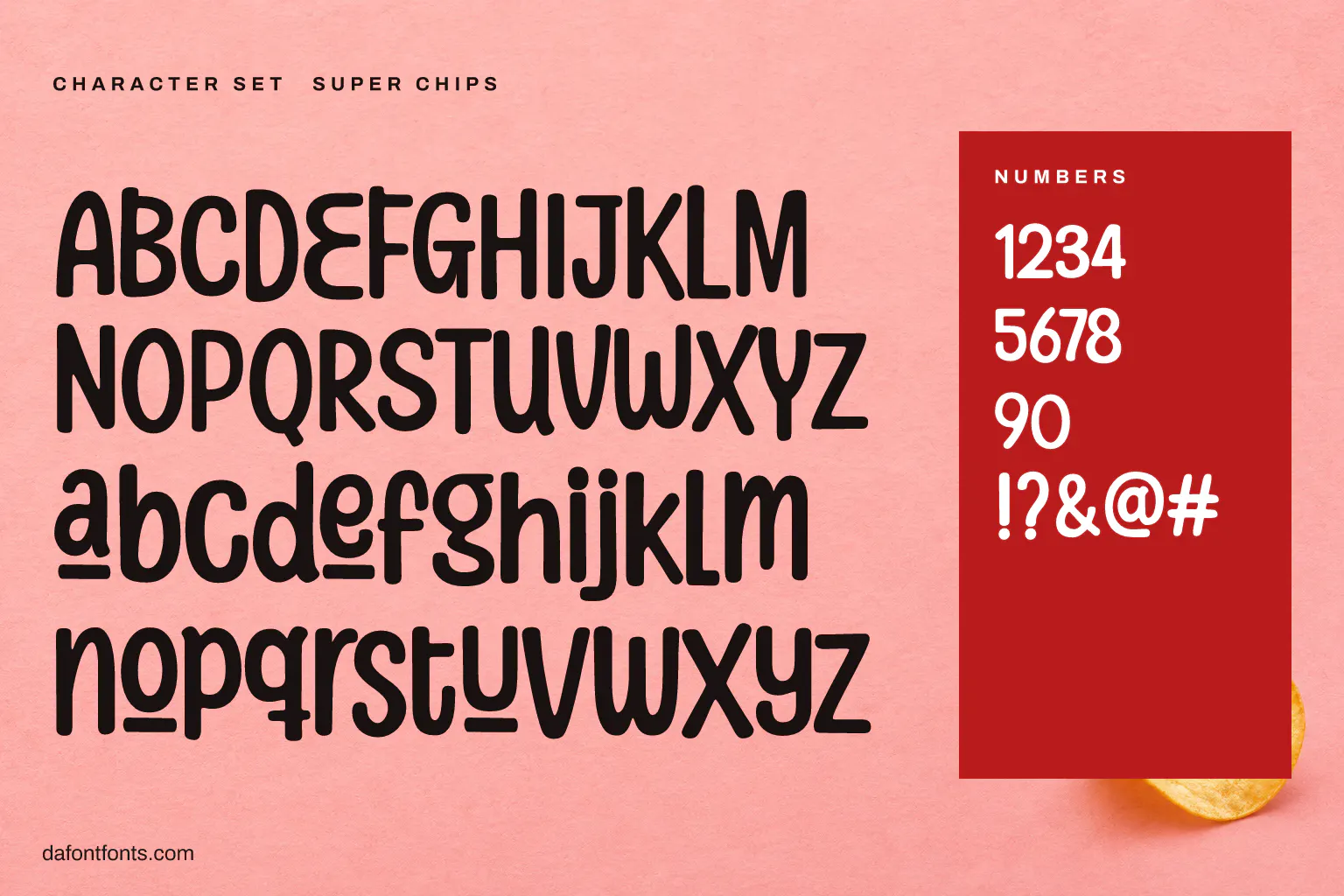 Super Chips character set: alphabet, numbers and symbols
