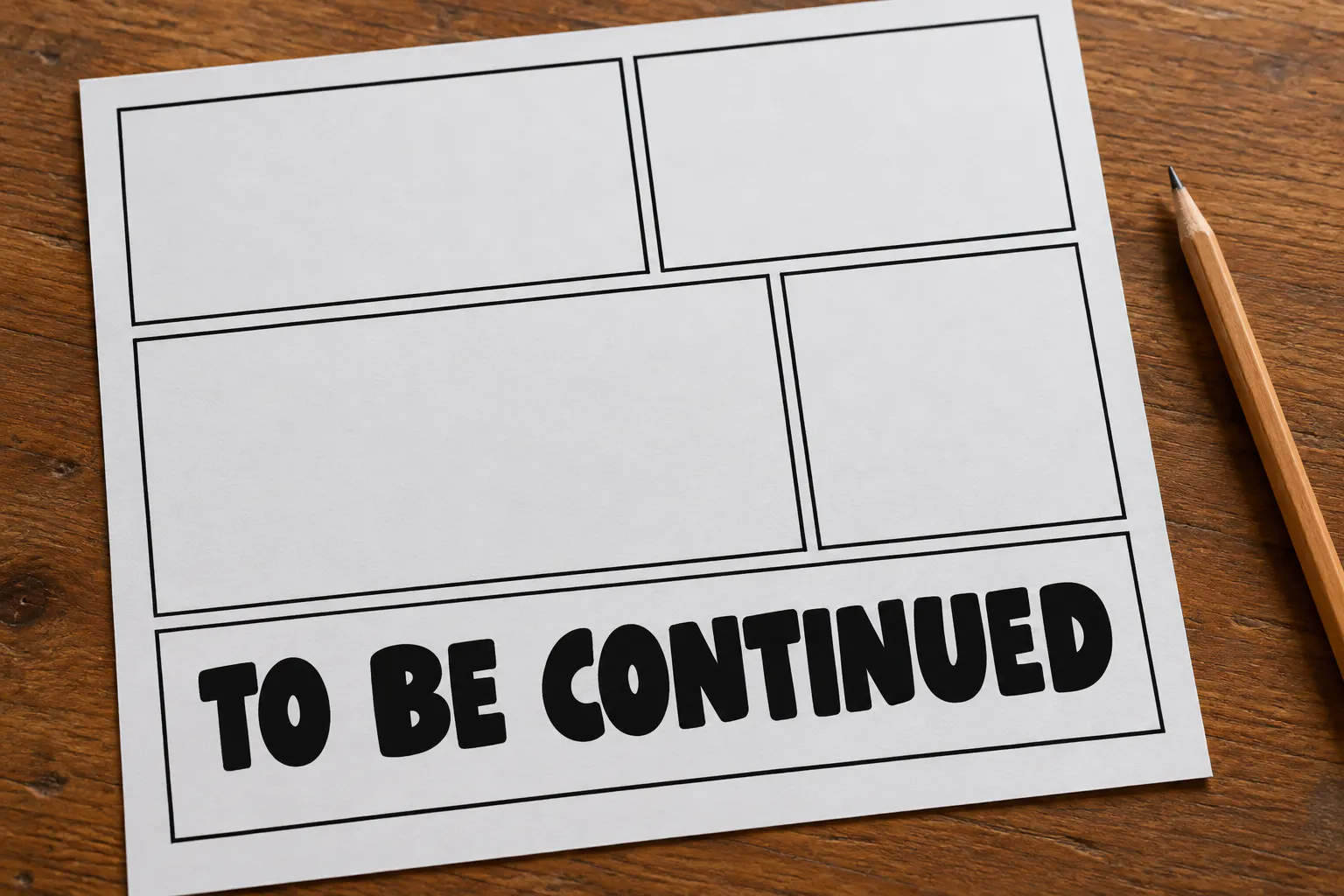 Super Histories font on a comic page reading TO BE CONTINUED
