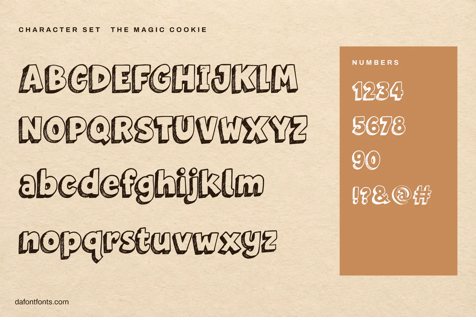 The Magic Cookie character set: alphabet, numbers and symbols