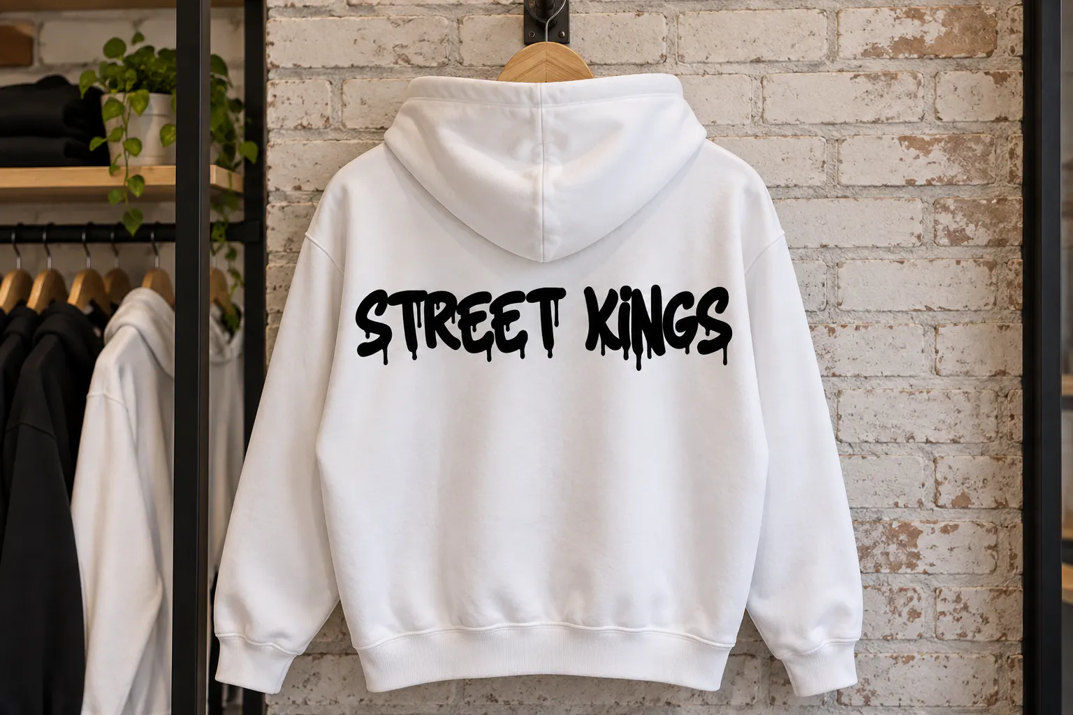 Urban Heroes font on a white hoodie reading STREET KINGS